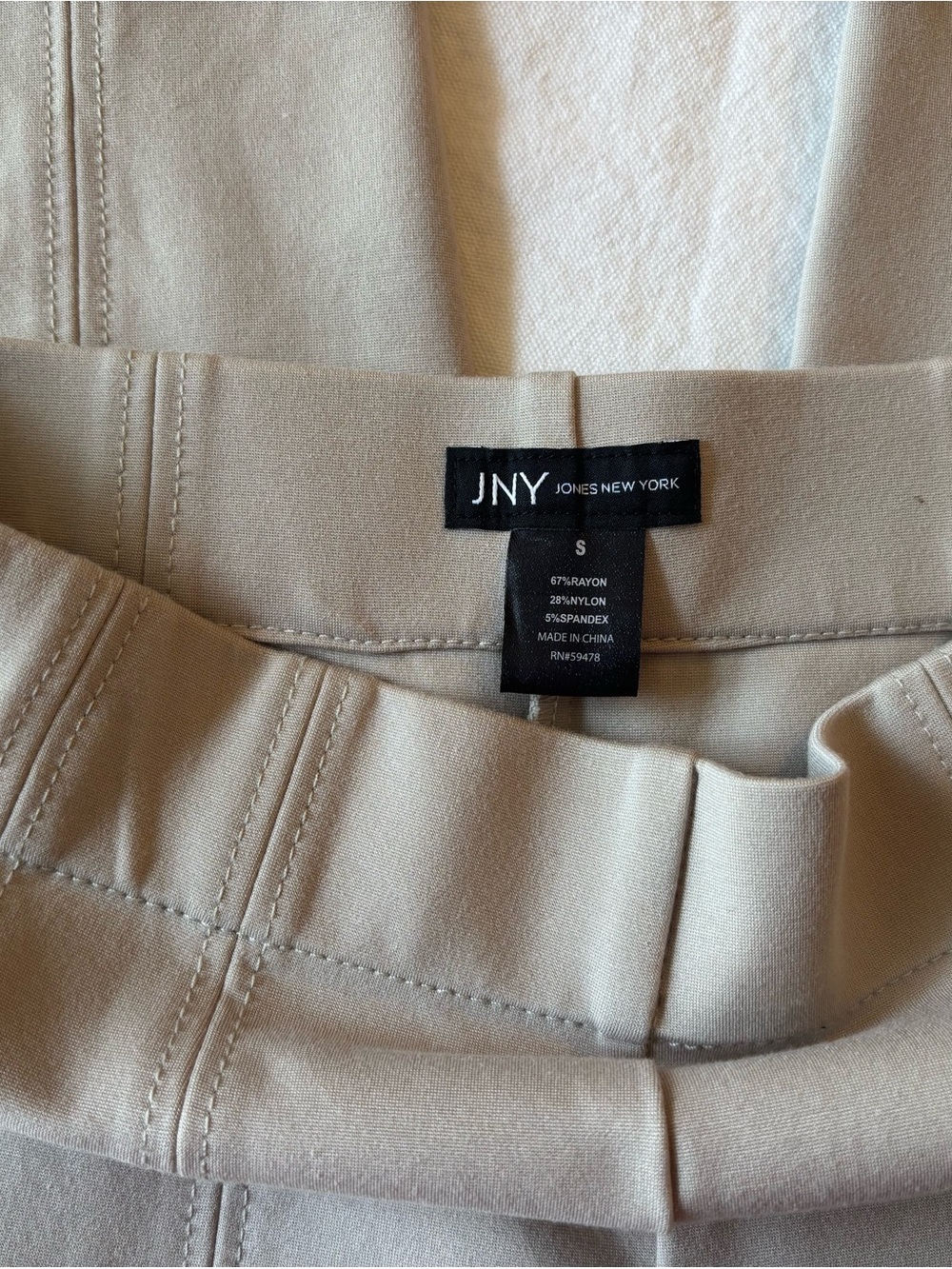 Jones New York Slim Ponte Pants in Light Beige - Picture 3 of 7
